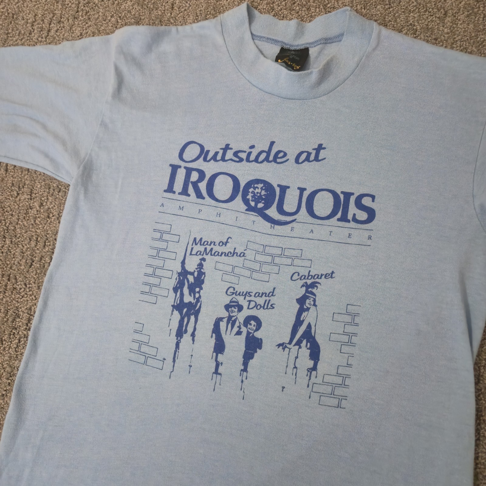 Vintage 70s Iroquois Amphitheater T Shirt Musicals Cabaret Man Of Lamancha M gallery
