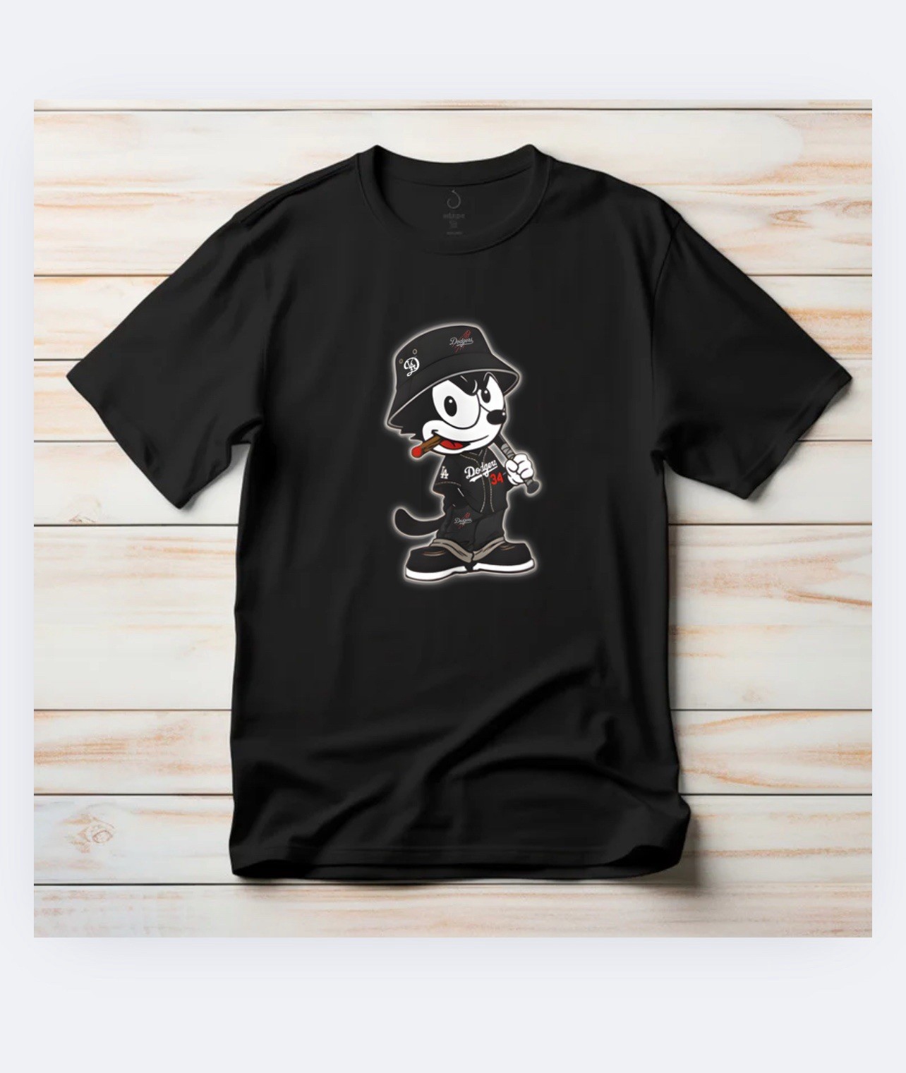 Black Felix the Cat Graphic Cotton Men's Crew Neck Short Sleeve T-Shirt gallery