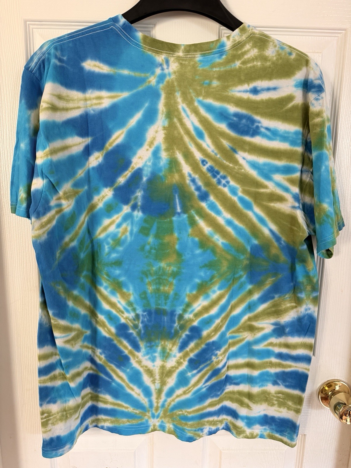 Anvil Men's XL Blue Green Tie-Dye Crew Neck Short Sleeve Hot Rods by Boyd Tee gallery