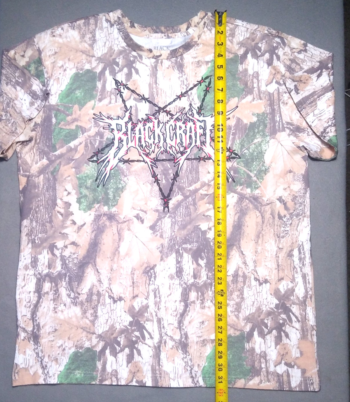 Black Craft Cult Men's Short Sleeve Camouflage XL Pentagram Graphic T-Shirt gallery
