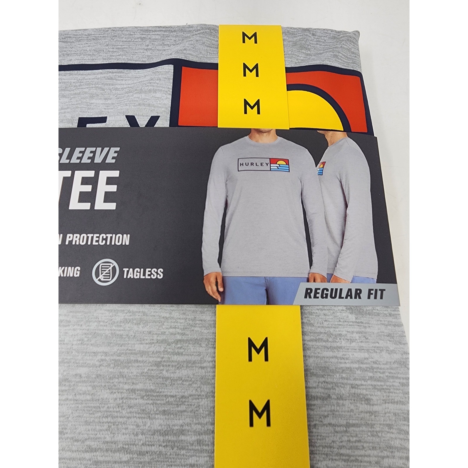 Hurley Mens UV Tee Long Sleeve Shirt Gray Poly Blend Athletic Relaxed Size M gallery