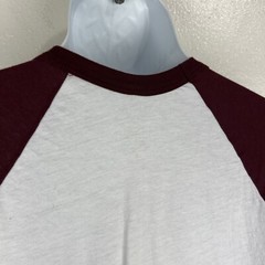 Diamond Supply Co Shirt Men Large White Red Raglan Baseball Quarter Sleeve Tee