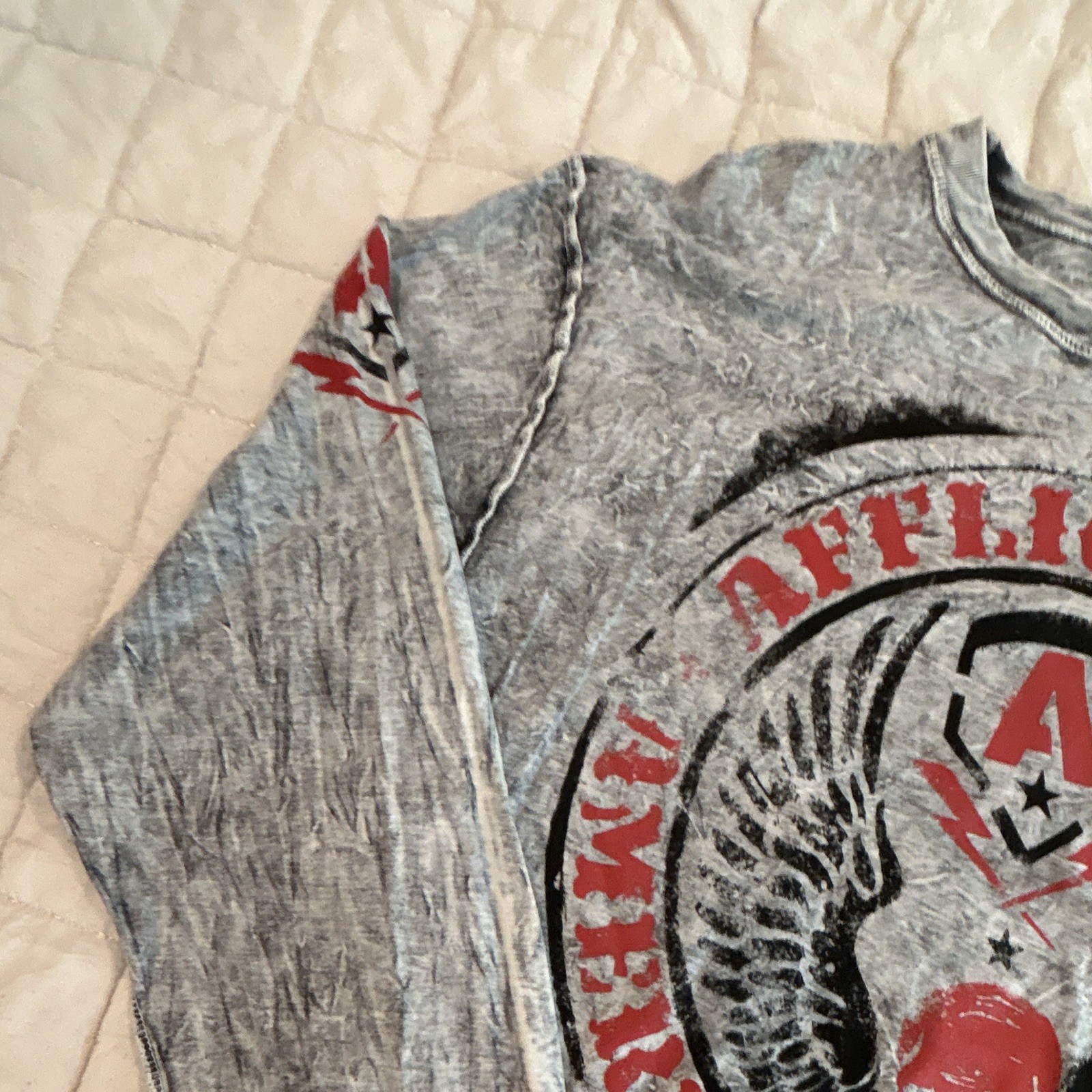 Reversible Affliction American Customs Gray Long Sleeve Tee Men's XL gallery