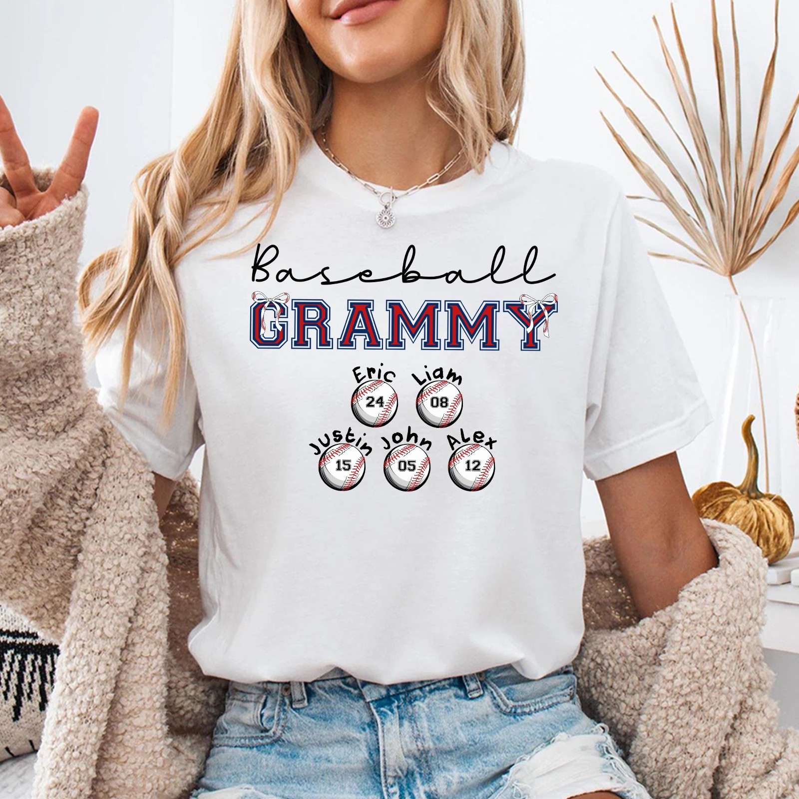 Personalized Baseball Grammy Shirt Custom Player Name Number Grandma Gift Tee gallery