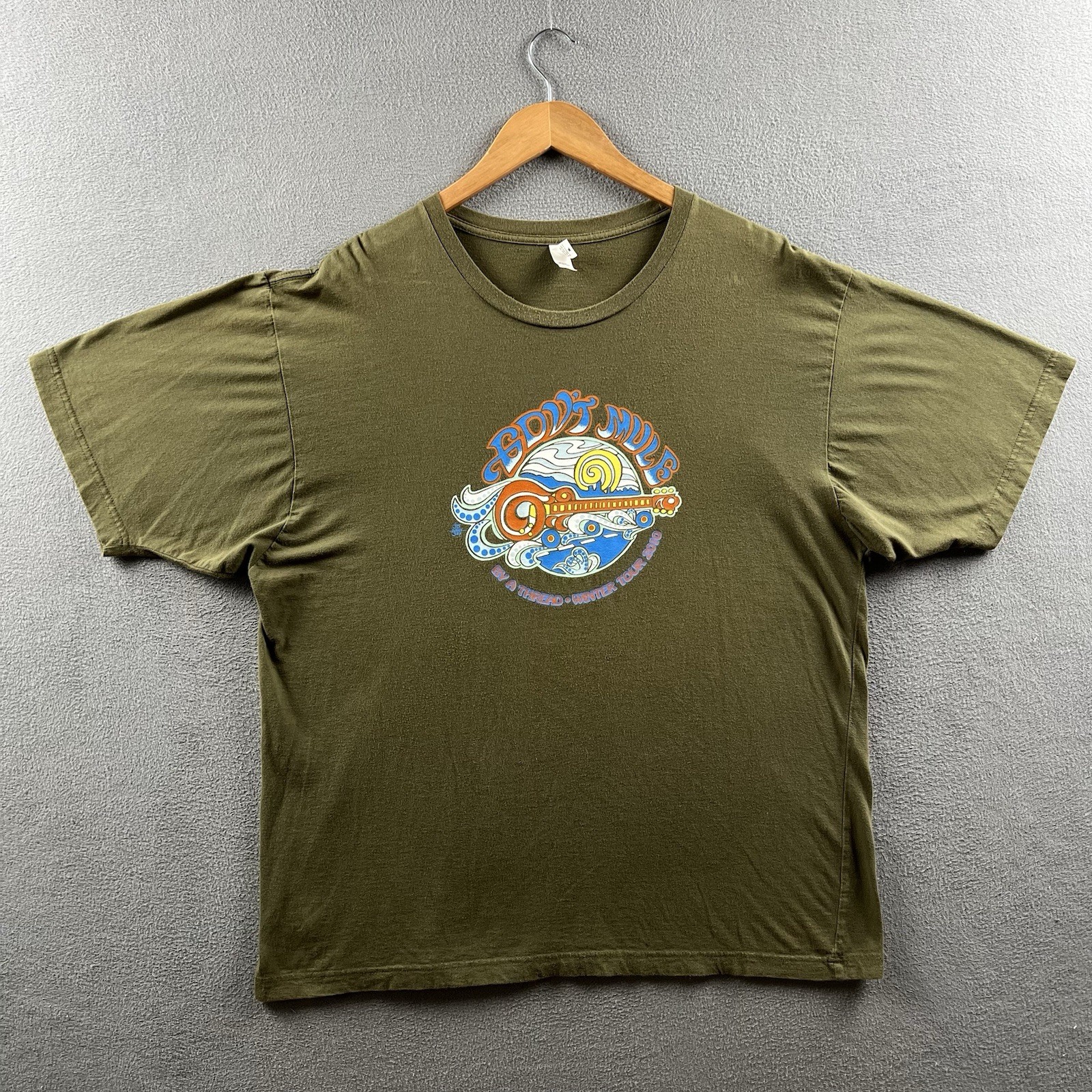 Vintage Govt Mule Shirt Mens XL Green By A Thread Winter Tour 2010 Colorado gallery