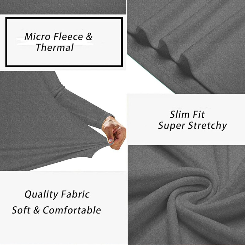 Men Mock Neck Turtleneck Long Sleeve Shirts Undershirt Thermal Fleece Lined Tops gallery