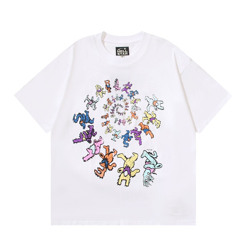 Hellstar Loose Fit High Street Trendy Sports T Shirt for Men and Women gallery