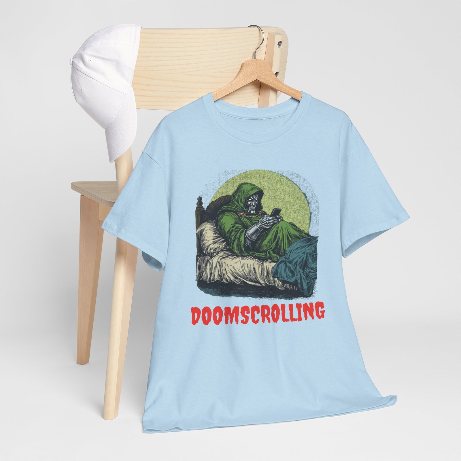 Doomscrolling Dr Doom Funny Geek Nerd Comics Brainrot Unisex Heavy Cotton Tee 5
