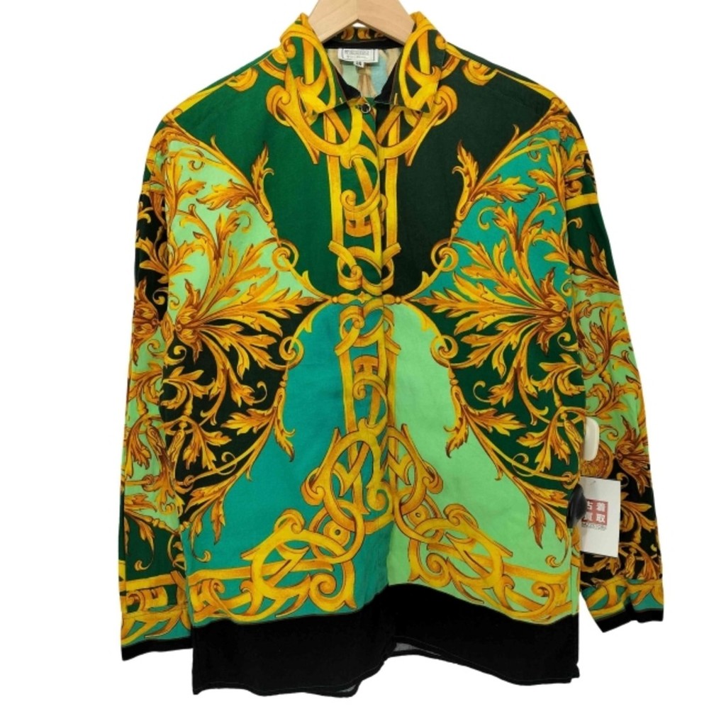 VERSUS Baroque Pattern Flat Front Shirt Men’s Used BAZZ-0