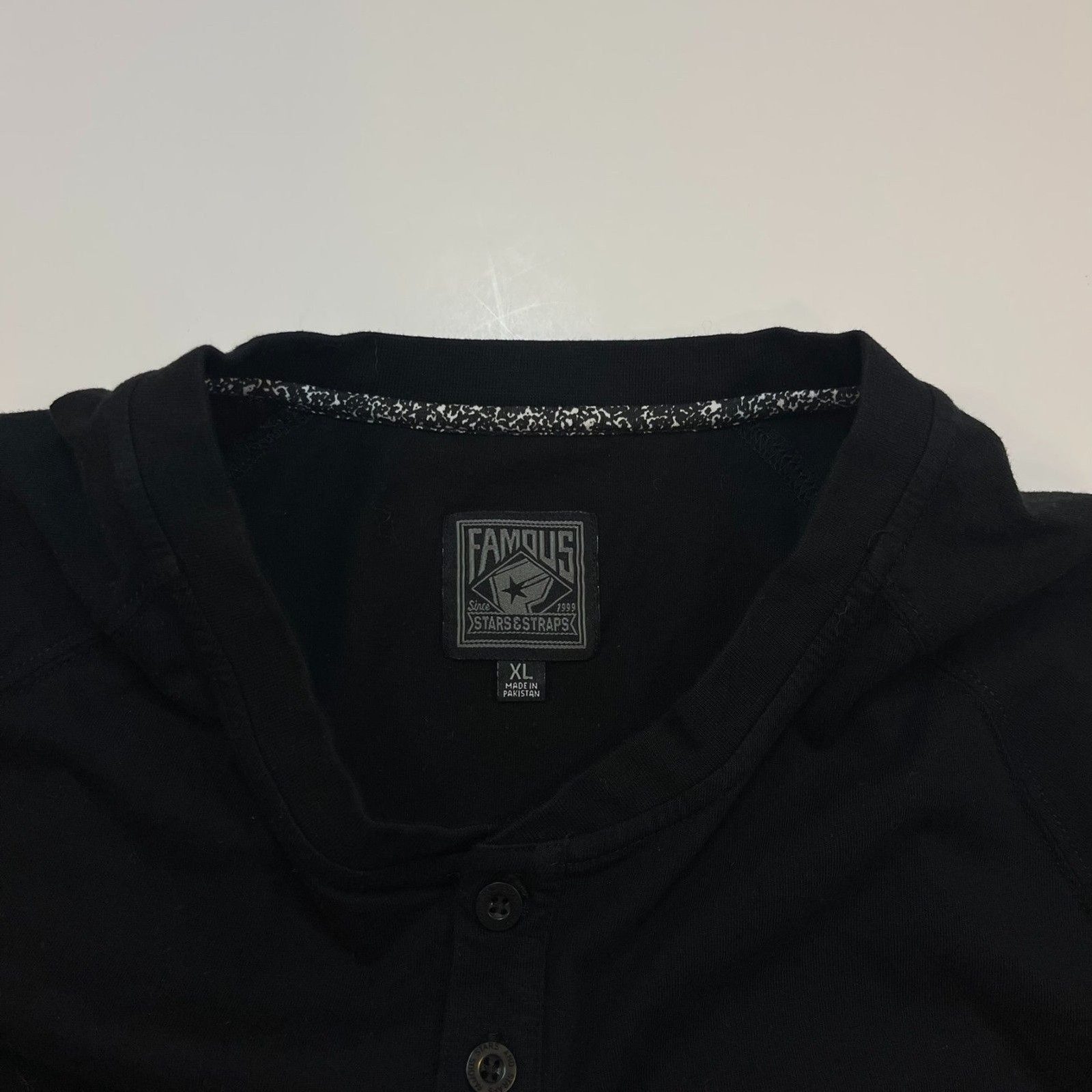 FAMOUS STARS & STRAP 3/4 Sleeve Henley T SHIRT Sz Mens XL Travis Barker gallery