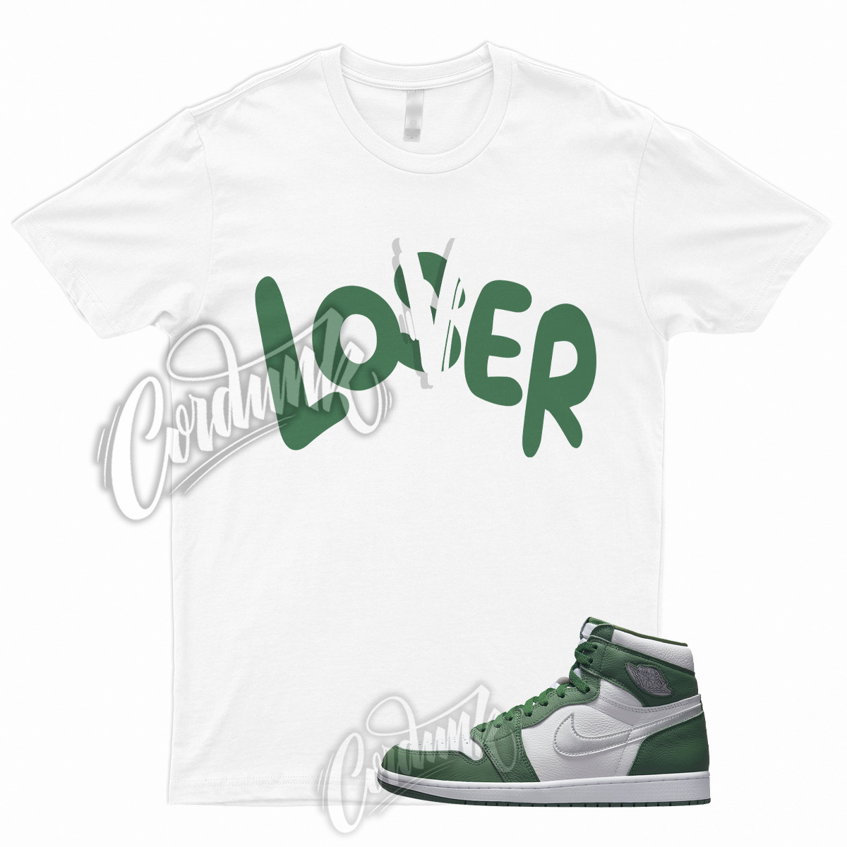 LO T for 1 Retro Gorge Green High Metallic Silver White Shirt To Match Pine gallery