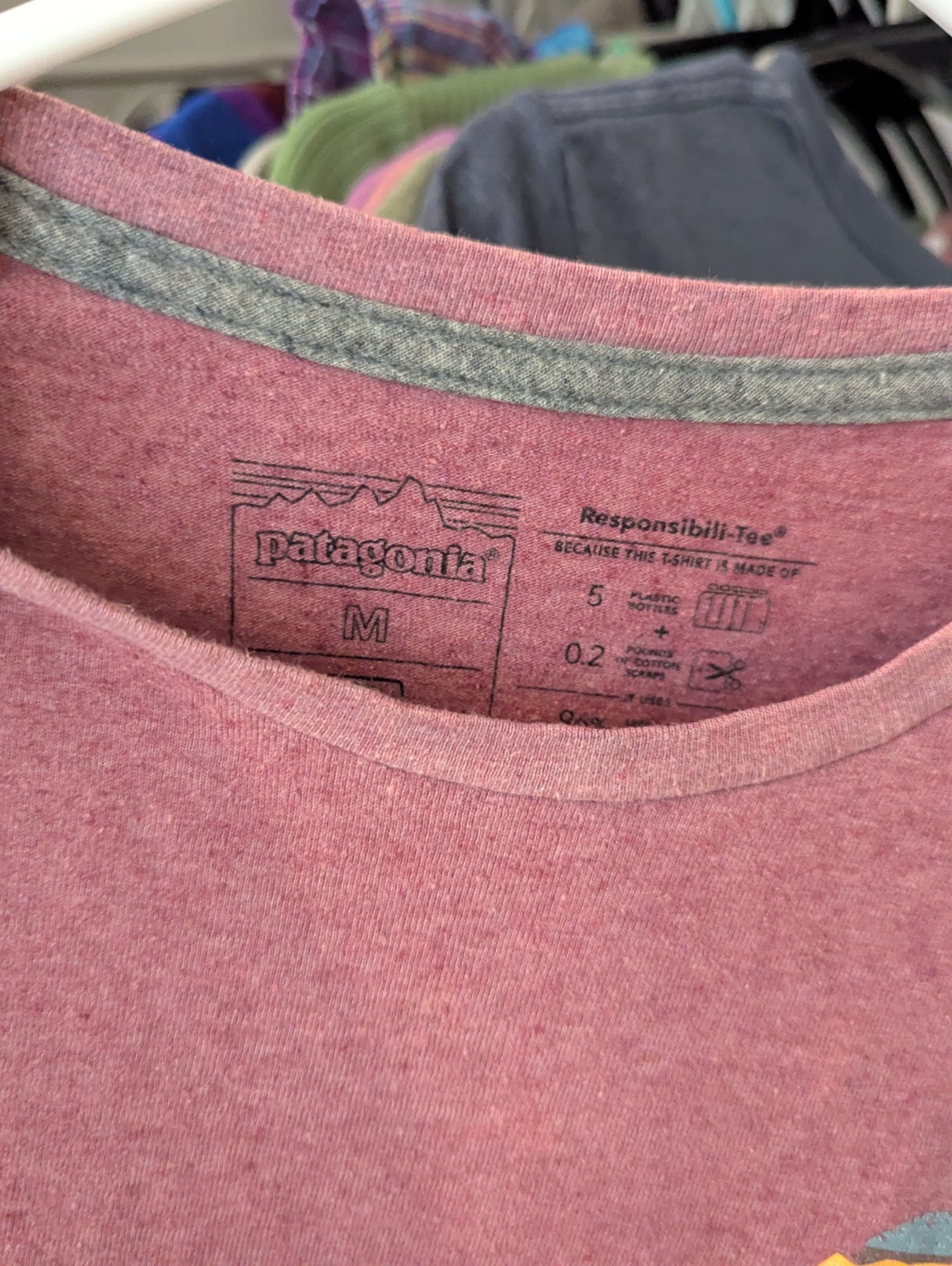 Patagonia Responsibili-Tee Women's M Pink Crew Neck Short Sleeve Logo T-Shirt gallery