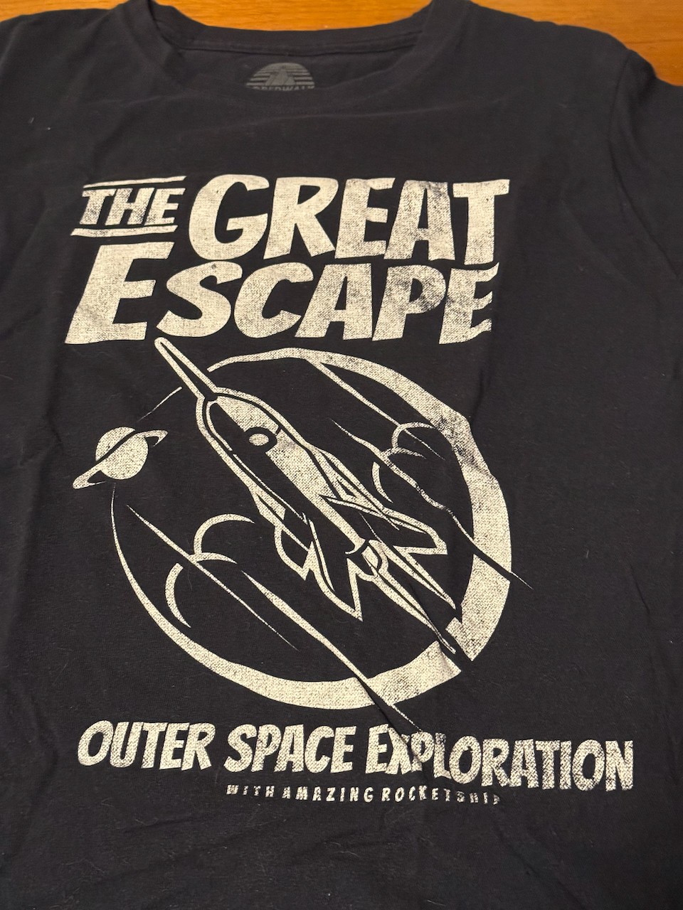 Boredwalk T-Shirt Great Escape Space Exploration Retro Womens XL black spaceship gallery