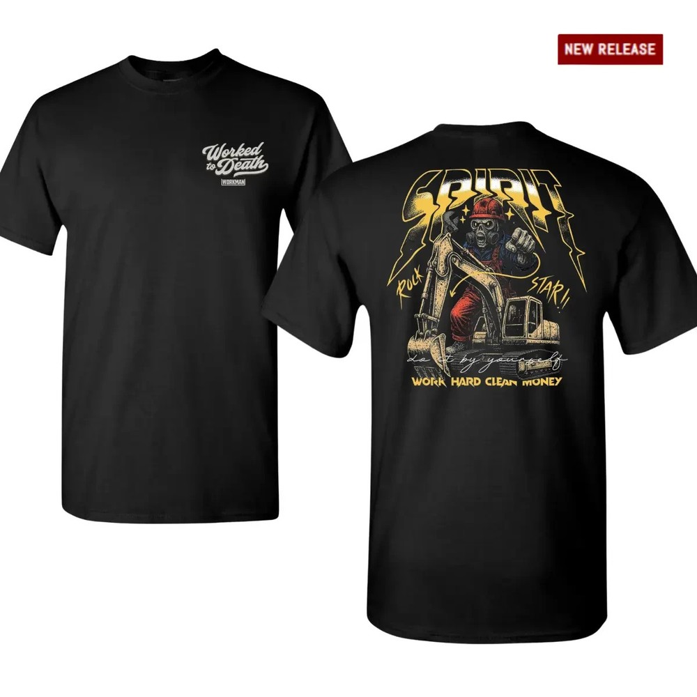 Grind Construction Worker T-Shirt, Excavator Operator Graphic Tee, Work Hard