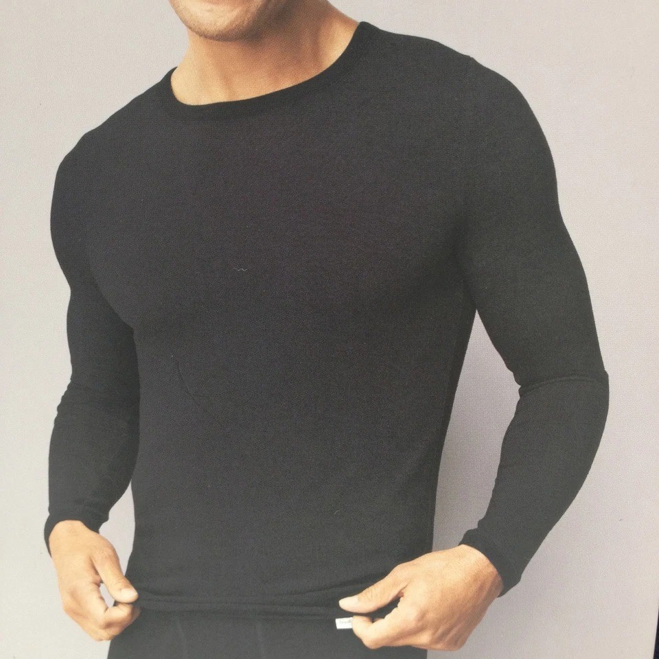 Goodfellow & Co Men's S 34/36 Black Premium Ultra Soft Thermal Long Sleeve Shirt gallery