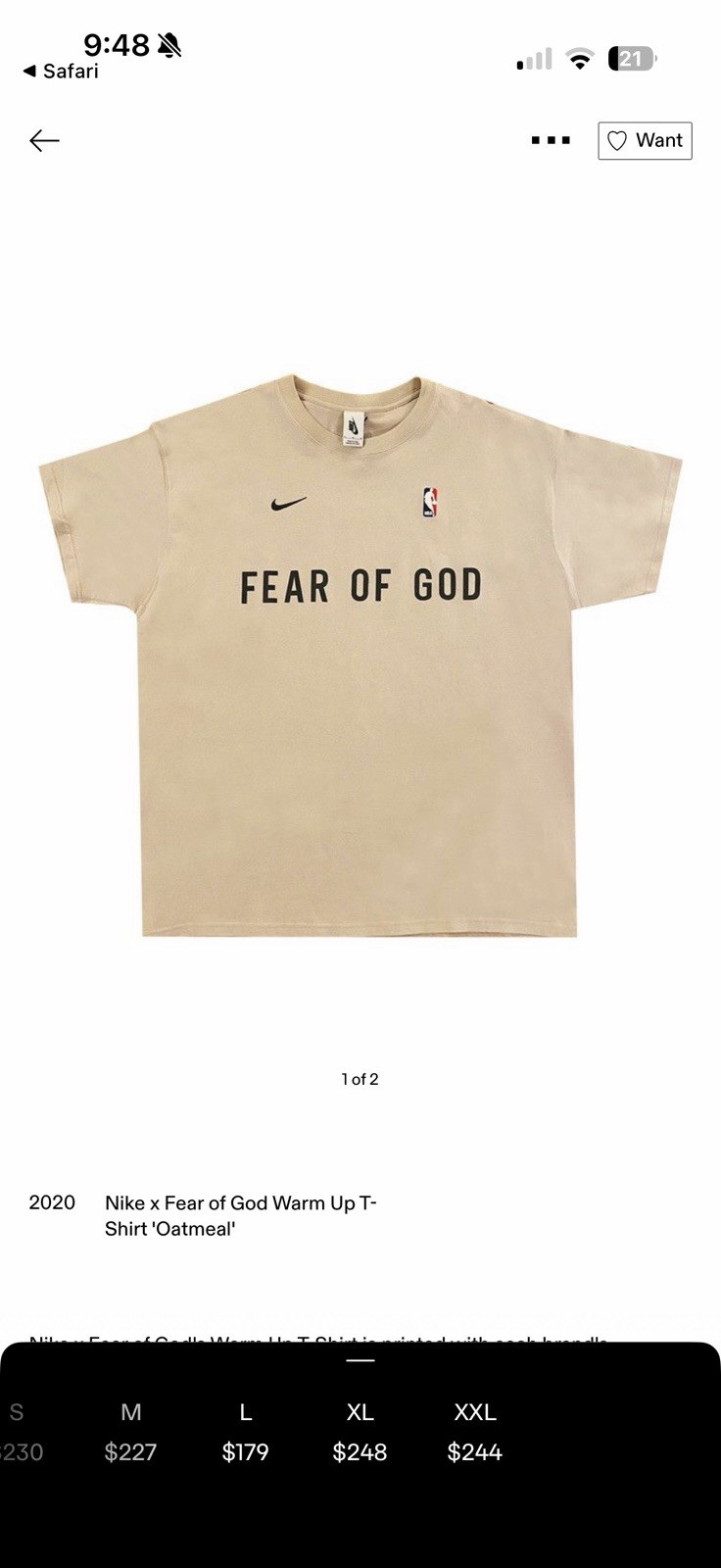 Nike X Fear Of God Nba Warm Up Shirt gallery