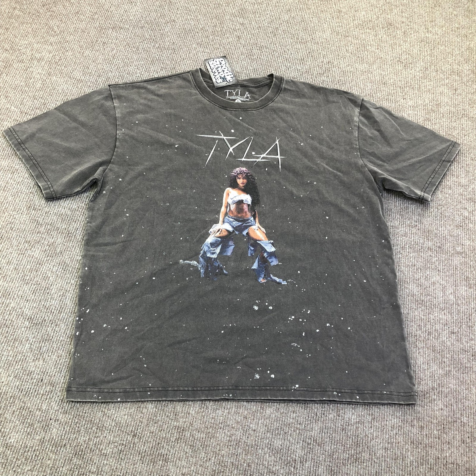Goodie Two Sleeves Shirt Mens Medium Black Tyla Graphic Tee Tagless Music