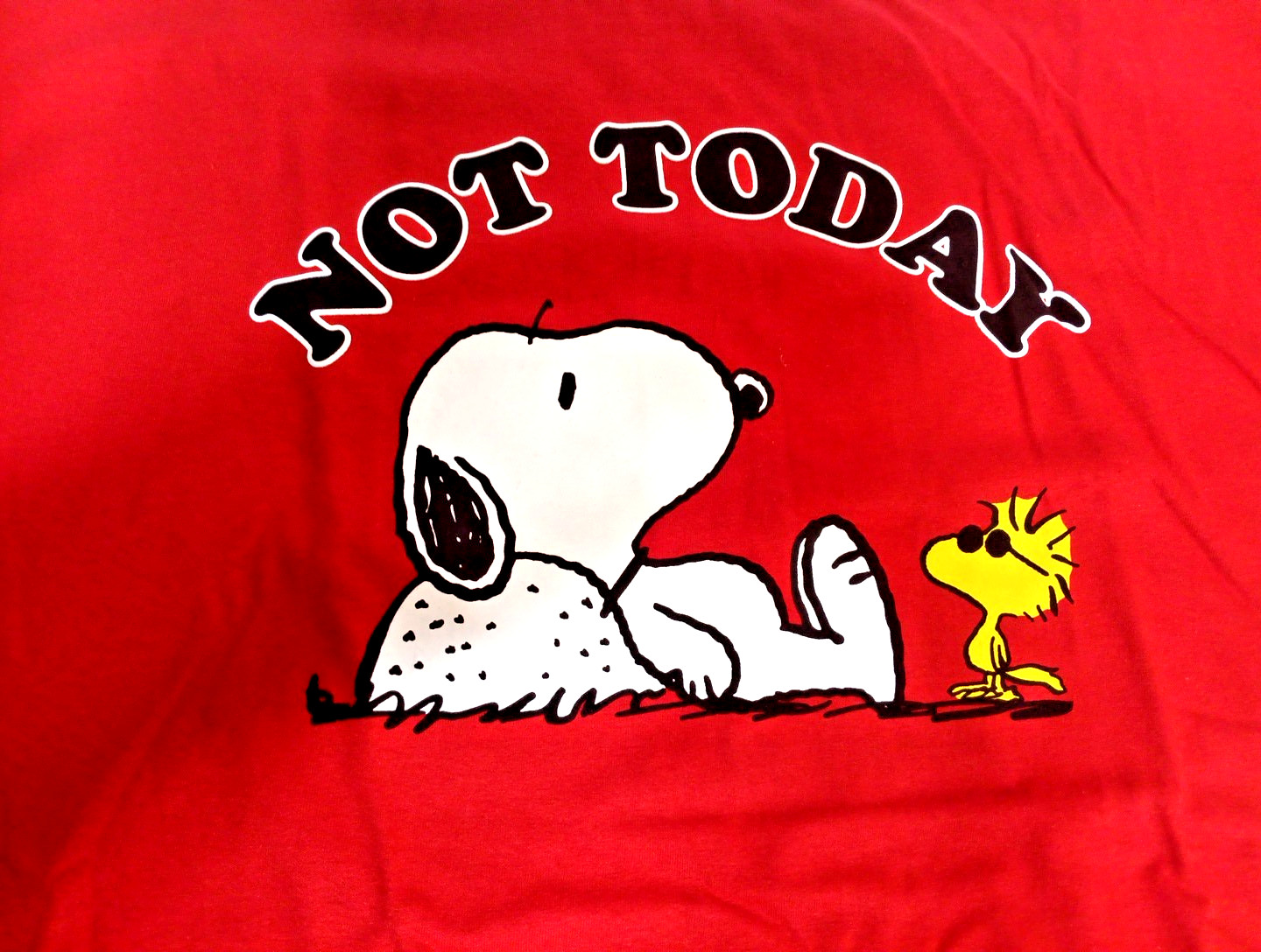 XL PEANUTS Snoopy "Not Today" Men's Red ShortSleeve T-Shirt Free Shipping gallery