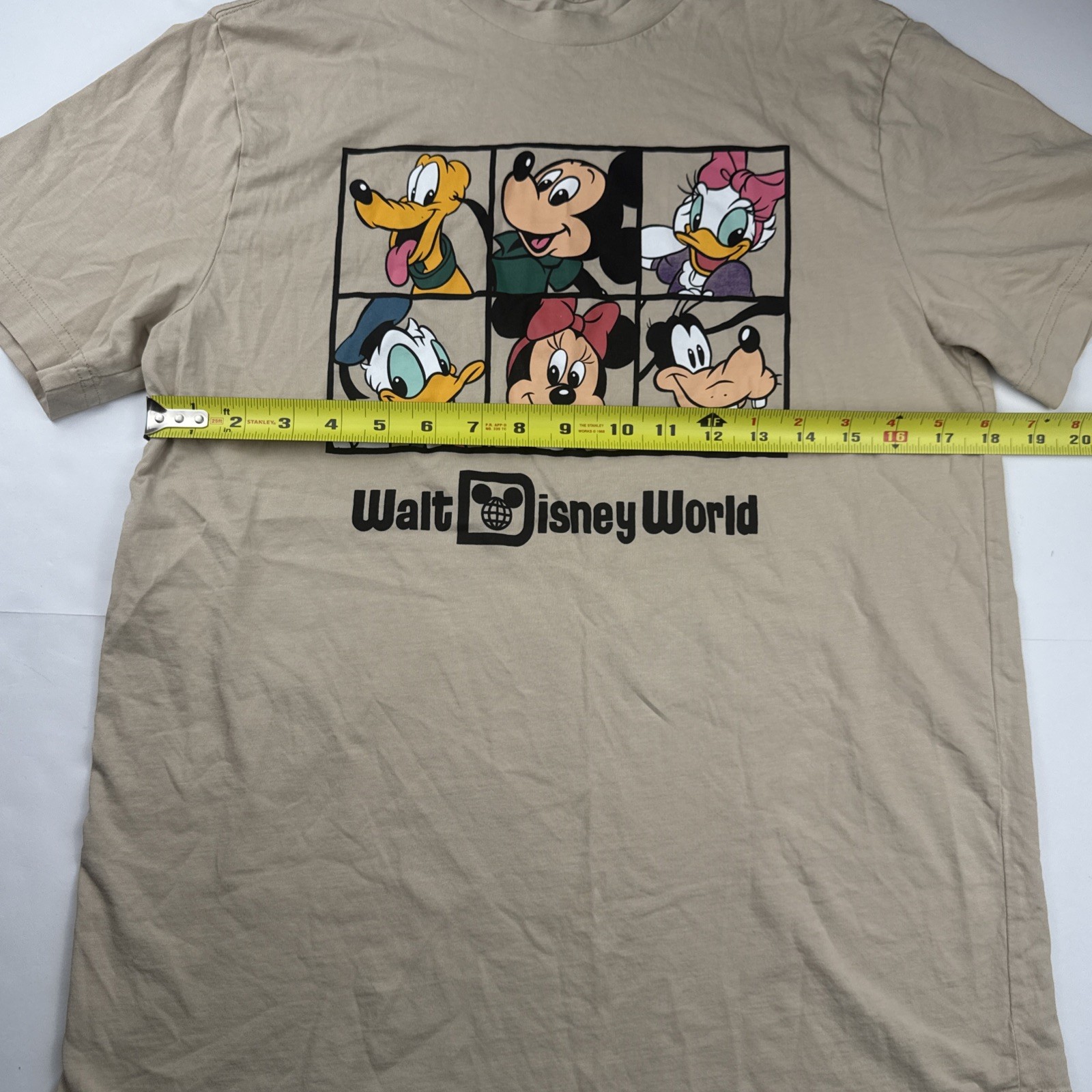 Disney Mens T-Shirt Medium Tan Cotton Walt Disney World Mickey Mouse Graphic Tee gallery