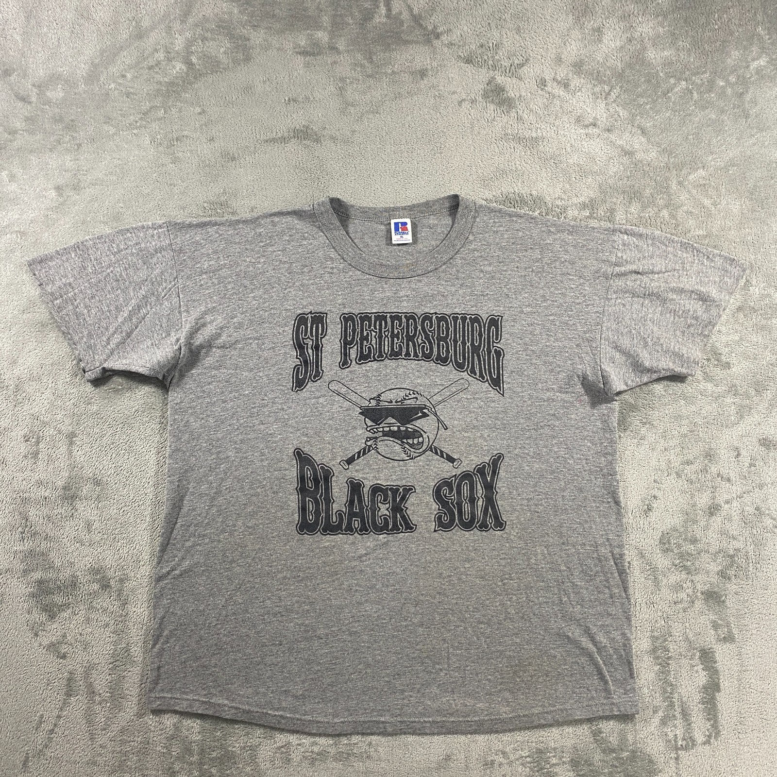 Vtg 90s Russell Athletic T Shirt XL St Petersburg Black Sox Baseball Made in USA gallery