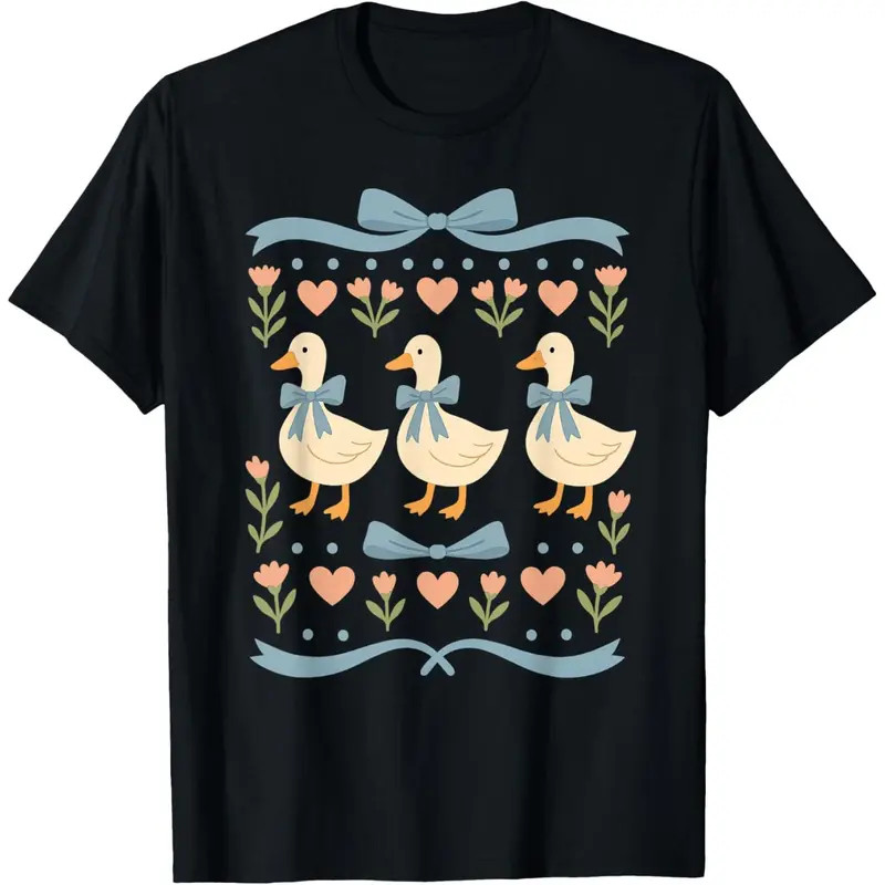 1980s Blue Ribbon Goose with Hearts - Vintage 80s Goose T-Shirt gallery