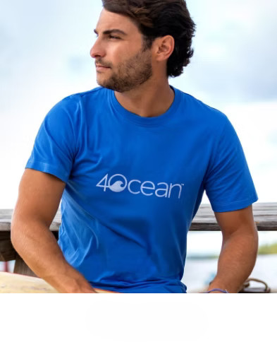 4Ocean Mens Short Sleeve T-Shirt Blue Sizes S, M, L, 3XL gallery