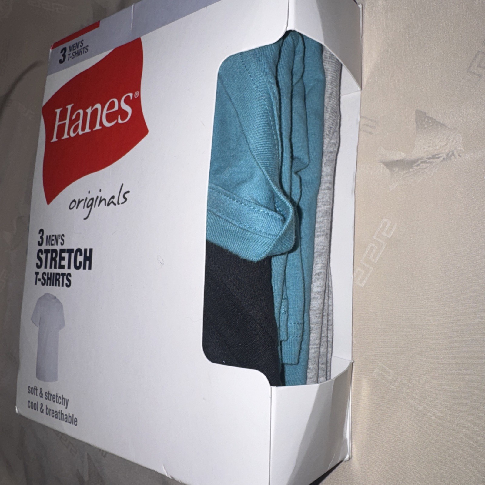 Hanes Originals Men’s Stretch T-Shirts 3 Pack Size L 42-44” Soft Breathable NWT gallery