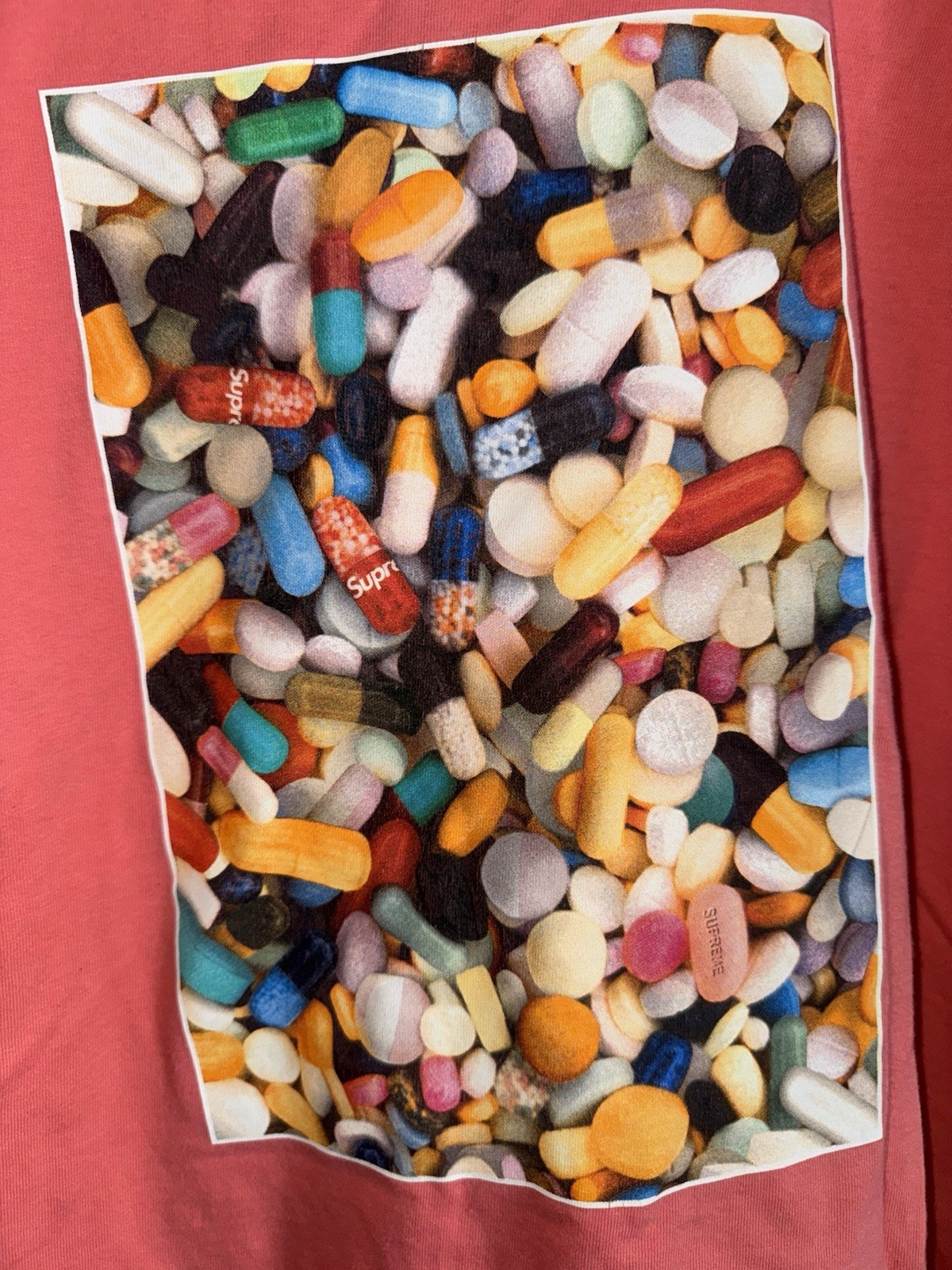 Size XL - Supreme Pills Tee Bright Coral Fall/Winter 2020 gallery