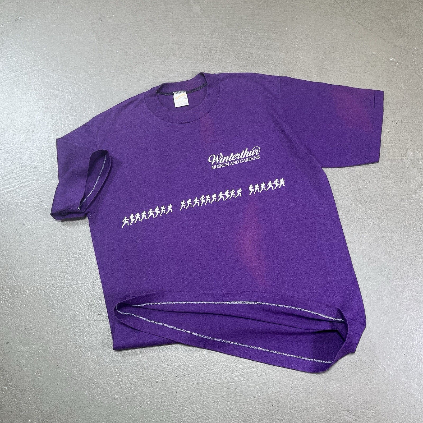 Vintage Winterthur T Shirt Purple Faded 80s Sportswear Running Museum Garden Art