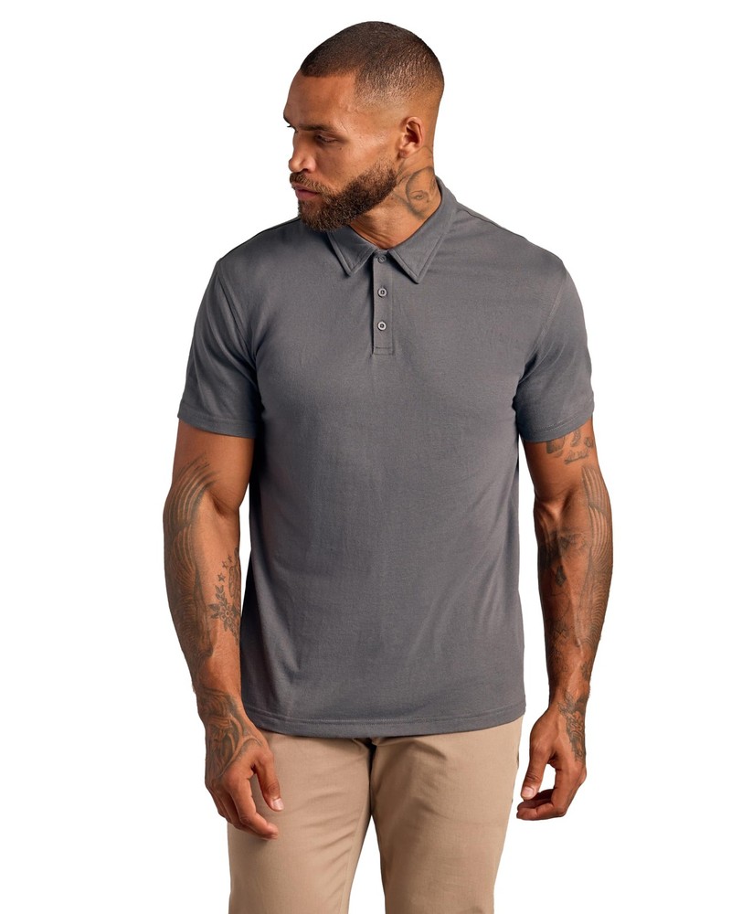 3 Pack True Classic Men’s Polo Shirts – Short Sleeve Shirt, Carbon, XL