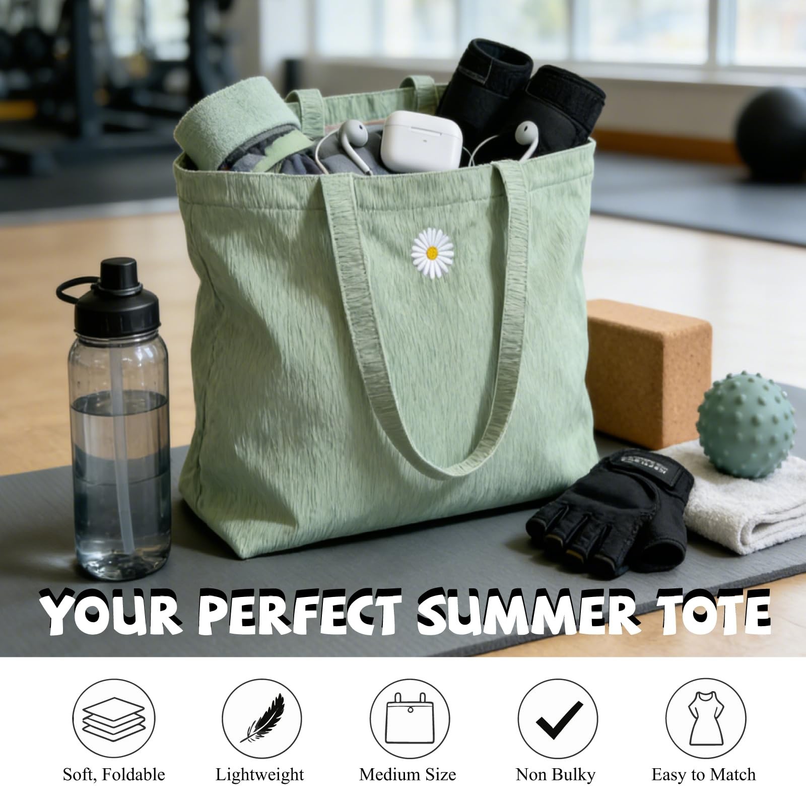 Pool Bag for Women, Soft Cute Summer Tote Bag with Shoulder Strap, Lightweigh... gallery