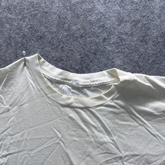 Shirt Mens M White Solid Crewneck Cotton Jersey Lightweight Tee Paper Thin SS
