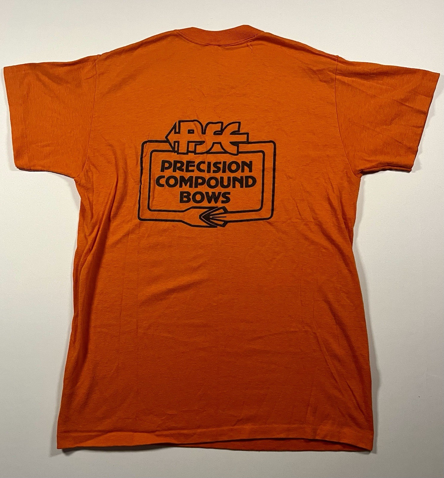 Vintage 70s/80s PSE Precision Compound Bows Hunting Archery Orange T Shirt USA L gallery
