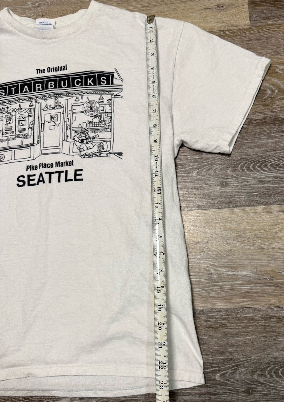 The Original Starbucks Pike Place Market Seattle WA. Shirt Mens Sz M White Tee gallery