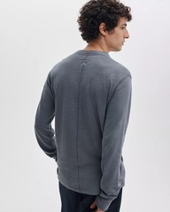 RAG & BONE Men’s Long Sleeve Classic Flame Henley T-Shirt, Grey, Size M
