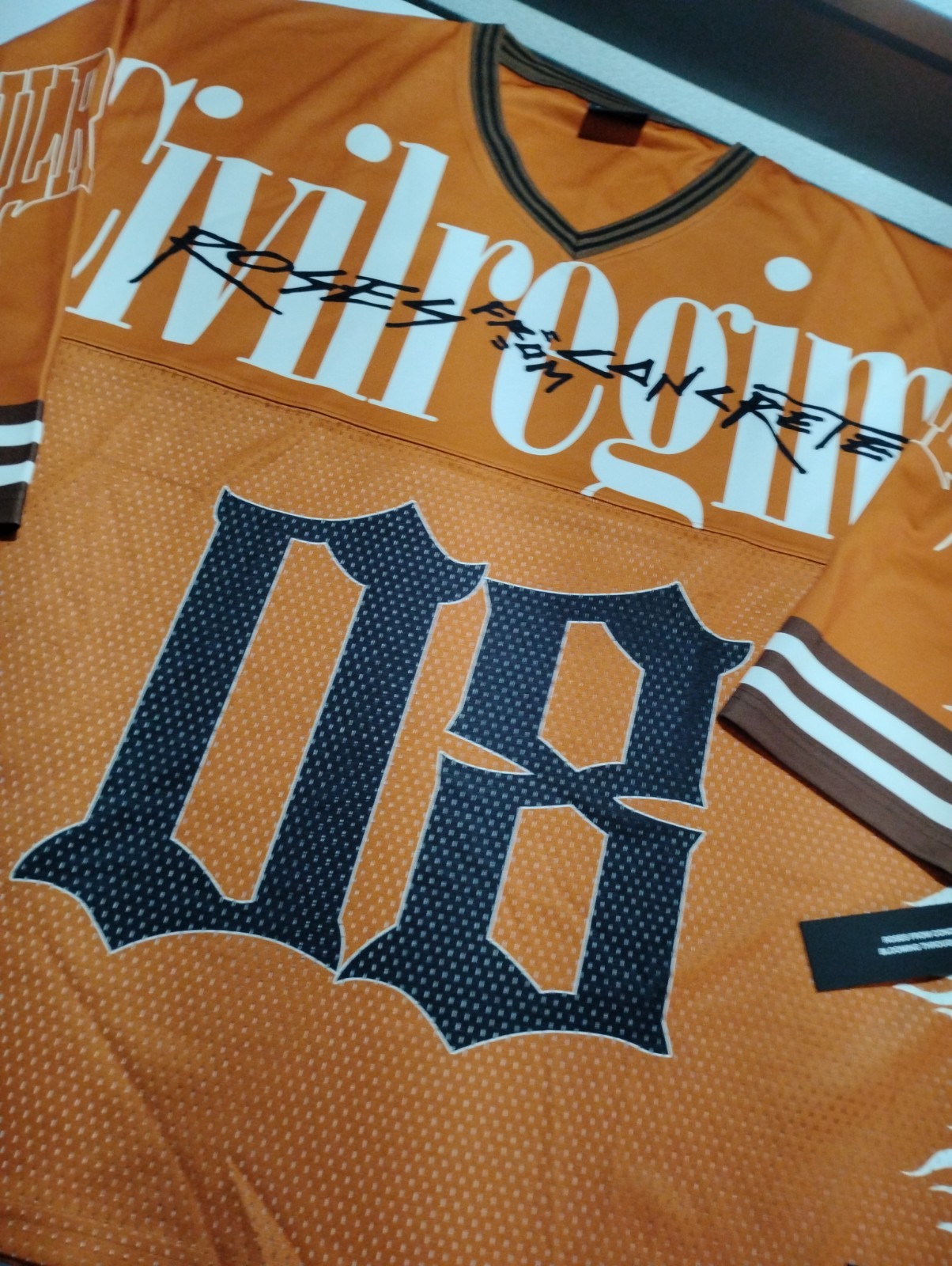 Civil Regime Orange Jersey Box Fit Style Brand New! Size 2XL gallery