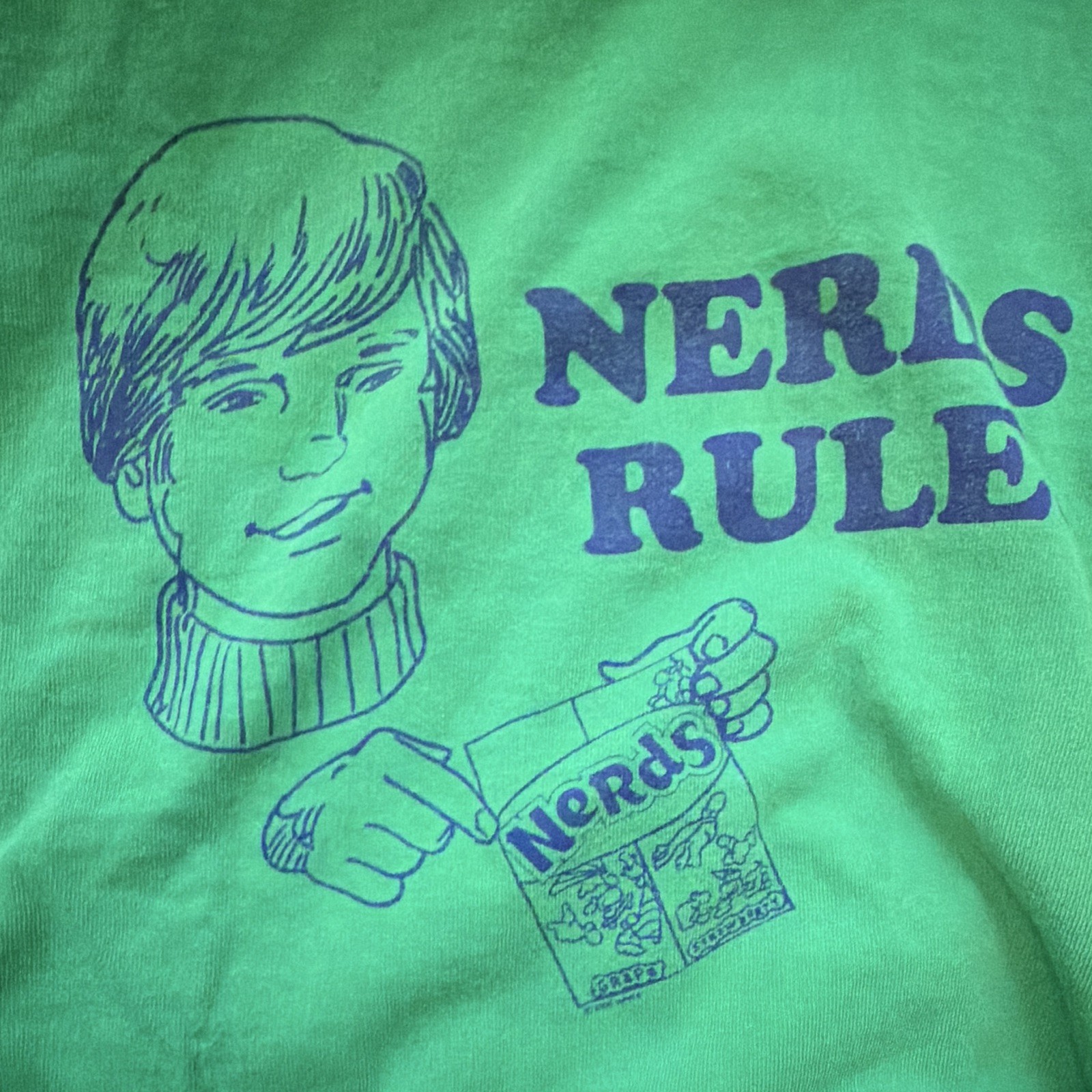 Fruit of the Loom Heavy Cotton Green Nerds Rule Graphic T-Shirt M Crew Neck gallery