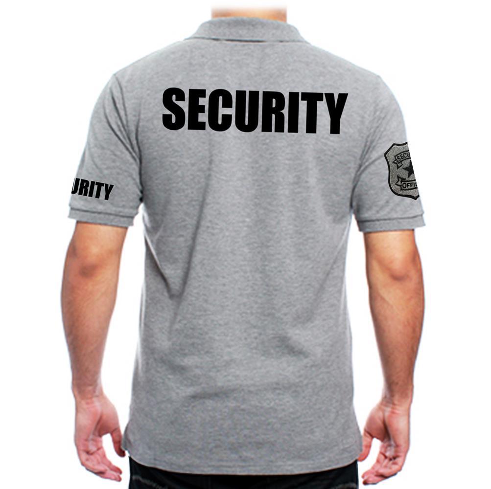 NEW MEN'S PRINTED GRAPHIC DESIGN SECURITY EMBROIDERY PATCH UNIFORM POLO SHIRTS gallery