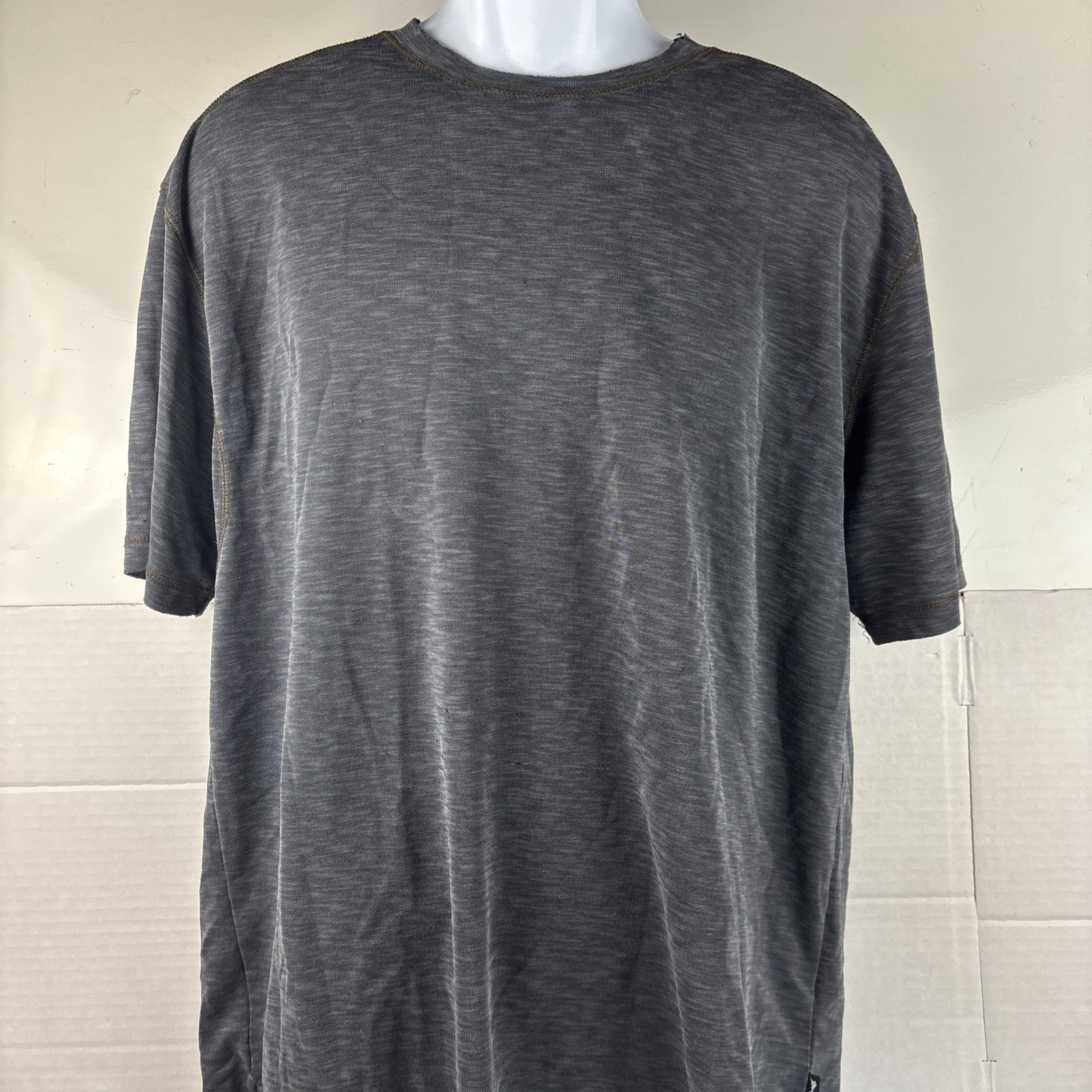 TOMMY BAHAMA Tencel Shirt Mens XL Short Sleeve Gray Textured Outdoor Lightweight gallery