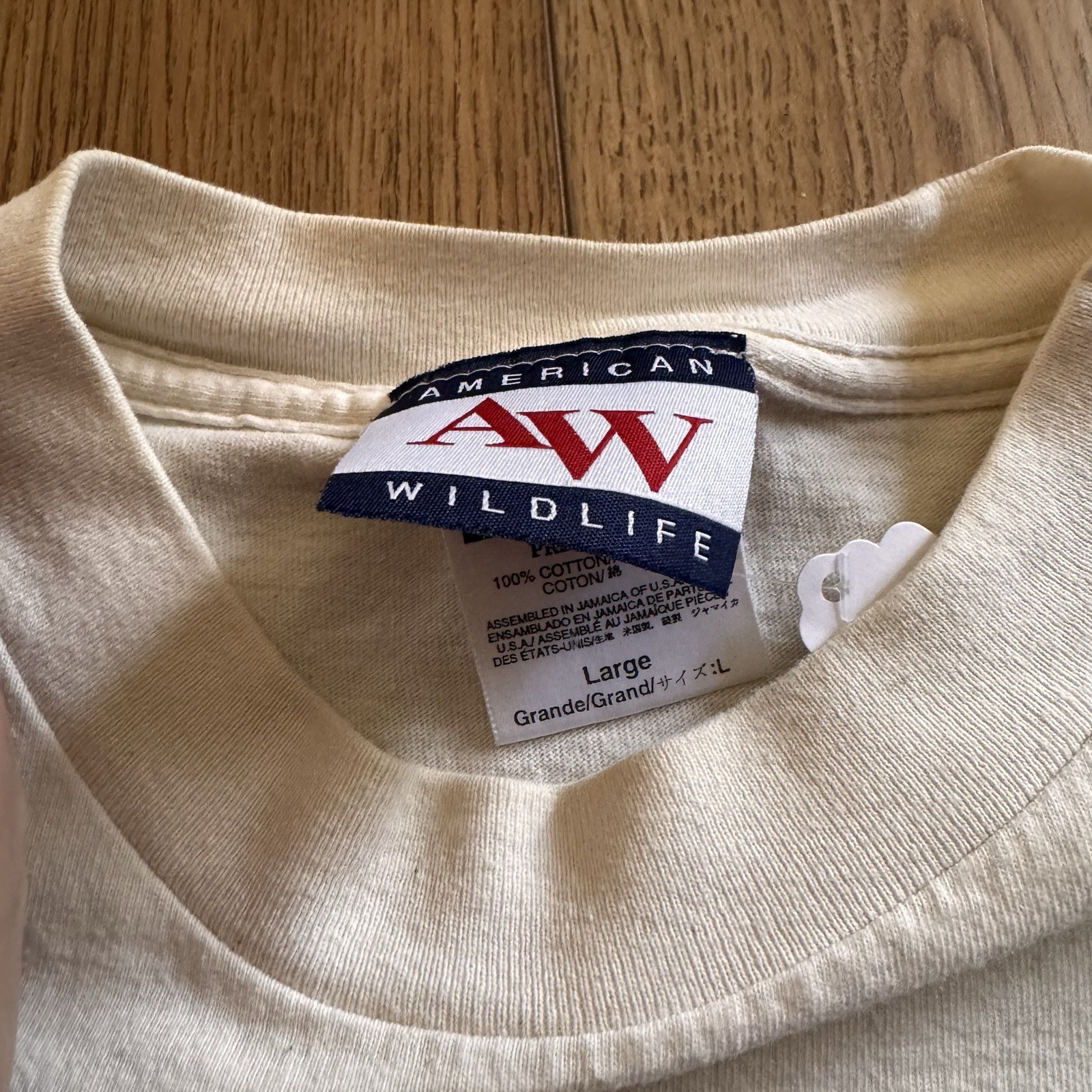 Vintage American Wildlife Mallard Ducks Cream Mens Medium Shirt 90s River Nature gallery