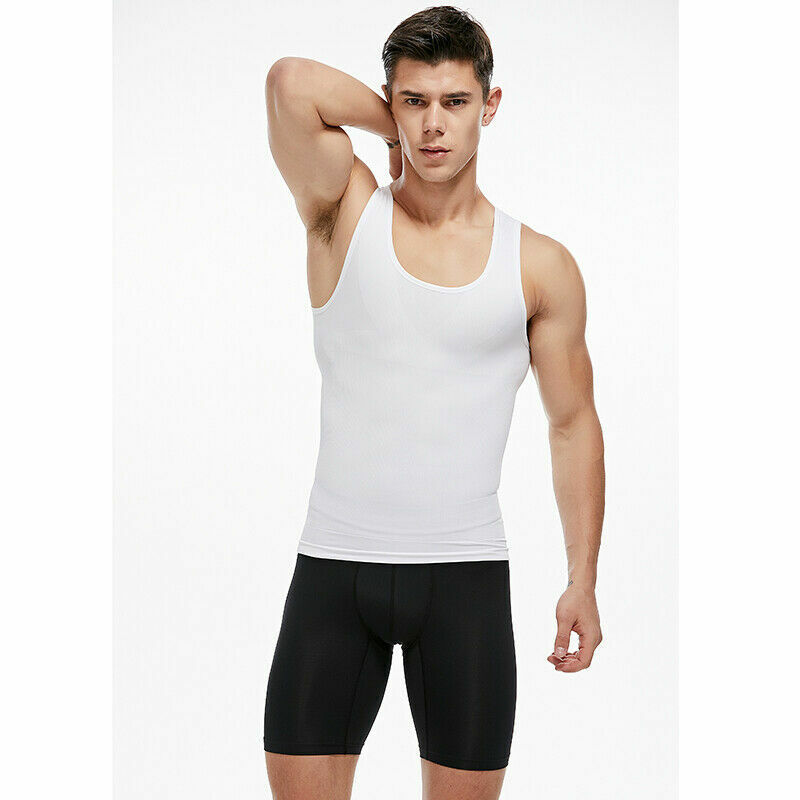 Men's Toning Vest Compression Shirt Tank Gynecomastia Belly Control Body Shaper gallery