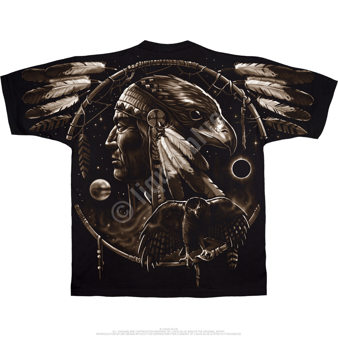 NATIVE AMERICAN-DREAM SPIRIT-2 SiDeD-T-SHIRT S-M-L-XL-XXL Wolf,Eagle gallery