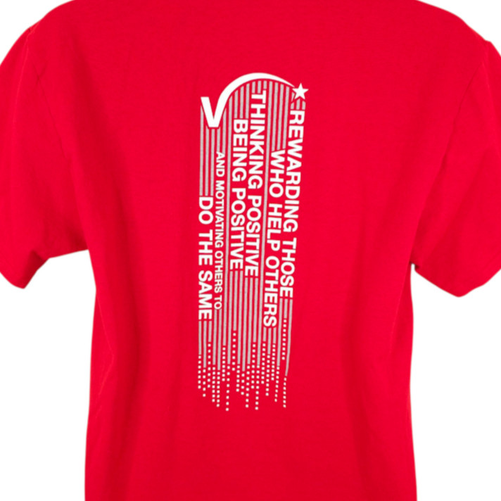 The Positive Side T Shirt Mens Size Medium Red Help Others