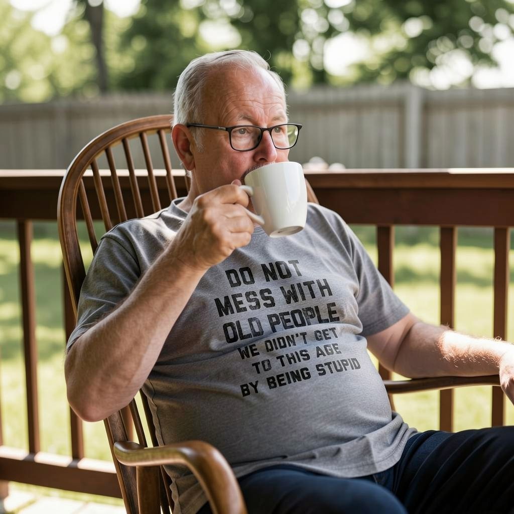 Mens Do Not Mess With Old People Tshirt Funny Over The Hill Senior Citizen gallery