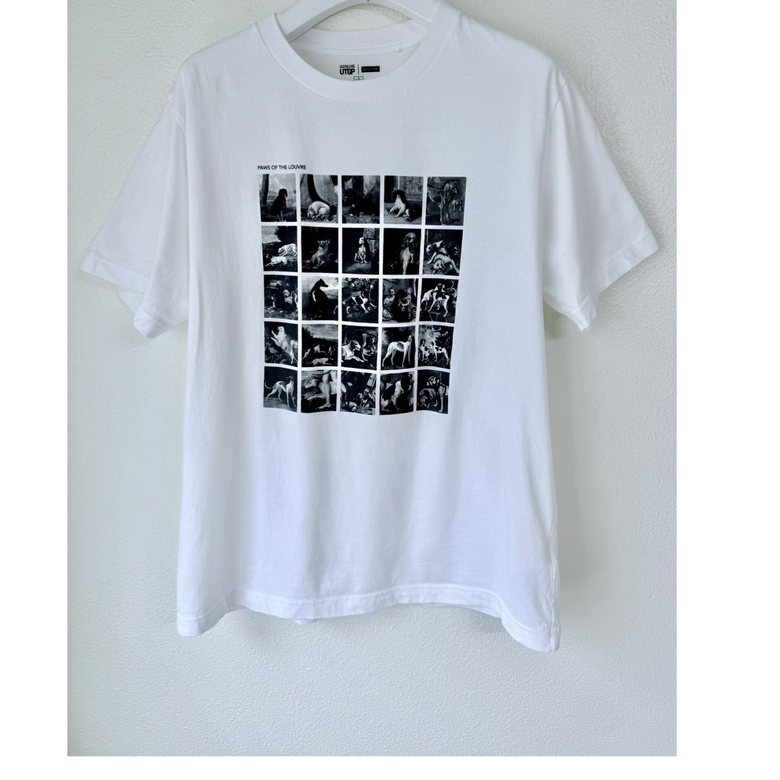 Uniqlo UTGP Louvre Museum Dog Art Graphic Tee White Size L | Paws of the Louvre gallery