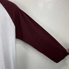 Diamond Supply Co Shirt Men Large White Red Raglan Baseball Quarter Sleeve Tee
