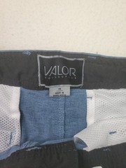 Valor Collective Men’s Drawstring Blue Flat Front With Pockets 9″ Inseam Size 36