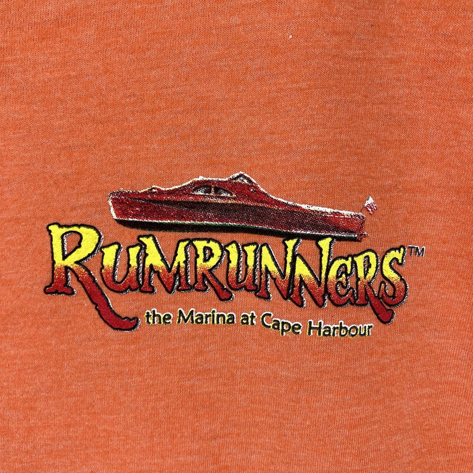Rumrunners Cape Coral T Shirt Mens XL Colorful Heather Orange Scenic Canal Views gallery