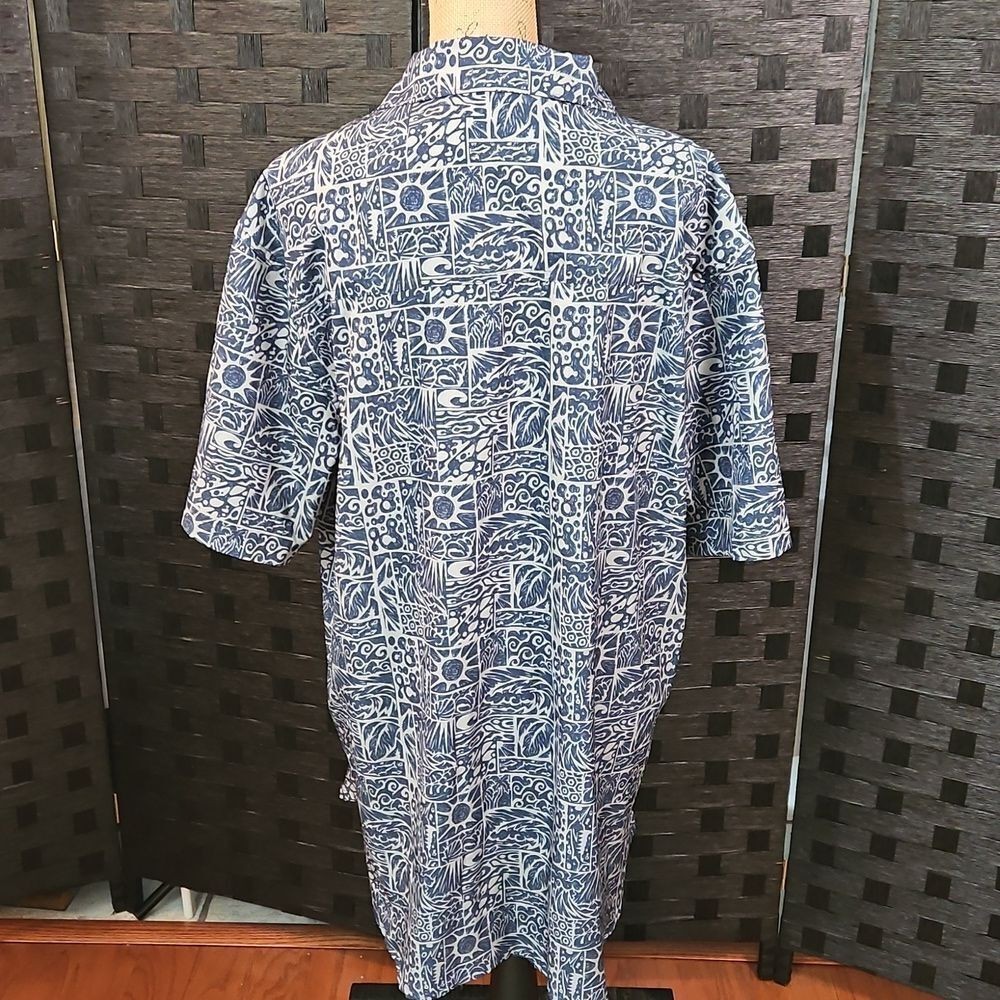 Costa XXL Men's Blue & Taupe Pattern Short Sleeve Camp Shirt gallery