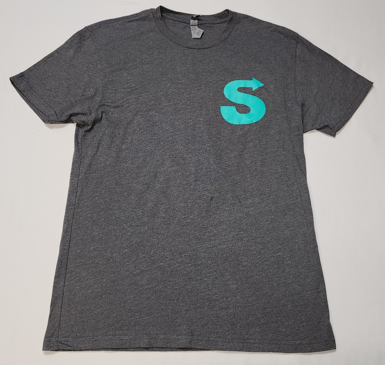 Next Level Apparel Men Charcoal Gray T-Shirt Turquoise Sherpa Size M gallery